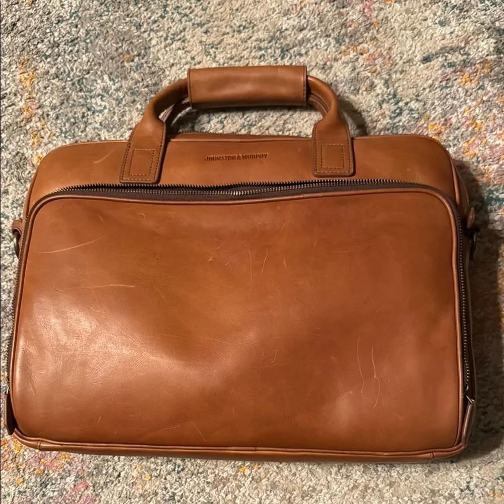 Johnston & Murphy Brown Leather Briefcase
